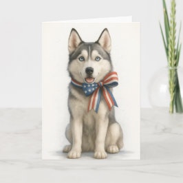 Tarjeta Funda Patriótica Siberian Husky para portátiles