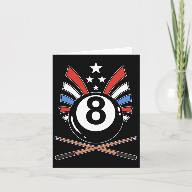 Tarjeta Fundido 8 Ball Billiard Pool Player Eight Ball Bil (Anverso)