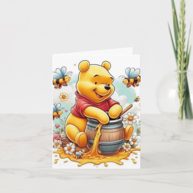 Tarjeta Fundido rosa solar de oso de cumpleaños feliz (Anverso)
