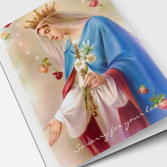 Tarjeta Fúnebre de Rosarios Católicos (Catholic Sympathy Rosaries Religious Funeral Thank You Cards)