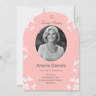 Tarjeta fúnebre Flor silvestre blanca En memoria a