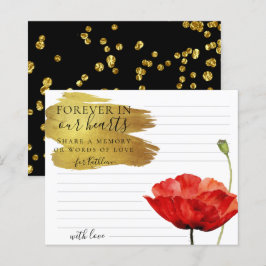 Tarjeta fúnebre personalizada Red Poppy para compa