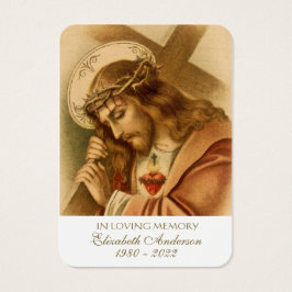 Tarjeta Funeral Católica del Sagrado Corazón de Je