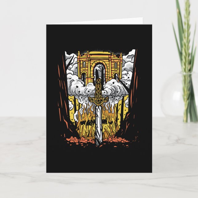 Tarjeta Funeral de Viking (Anverso)