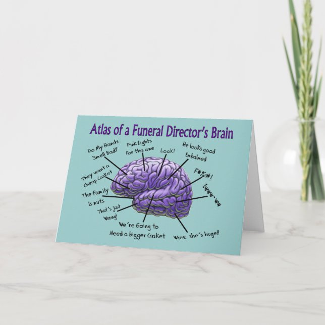 Tarjeta Funeral Director/Mortician Funny Brain Design (Anverso)