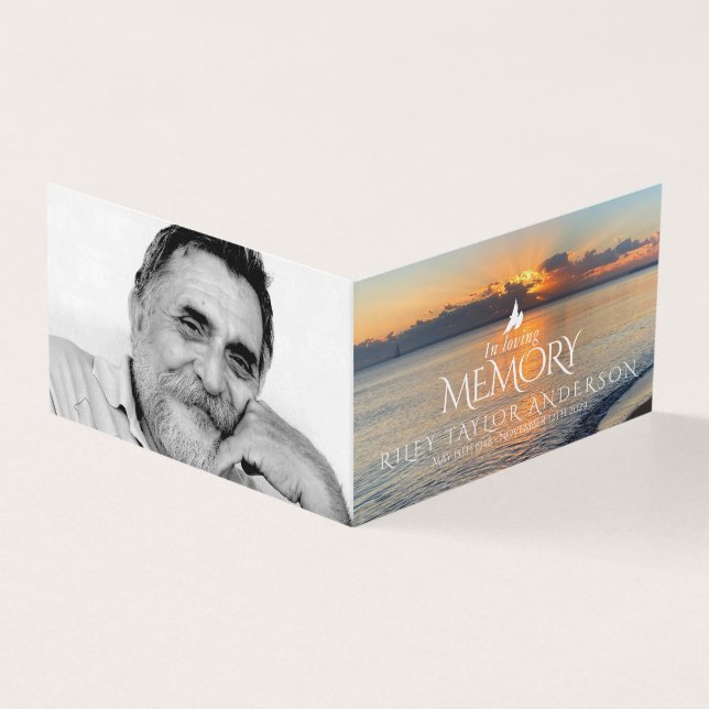 Tarjeta Funeral en el poema de la playa matutina de la mem (Exterior)