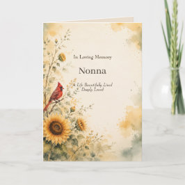 Tarjeta Funeral Memorial del Cardenal Girasol