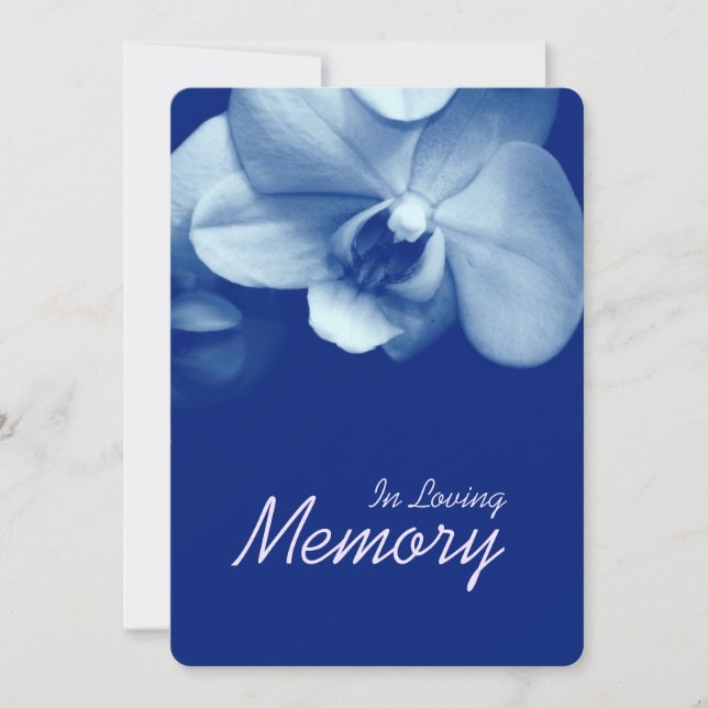 Tarjeta funeraria azul 6 Orquídea de memoria (Anverso)
