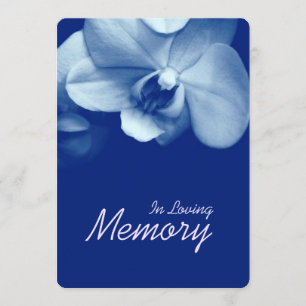 Tarjeta funeraria azul 6 Orquídea de memoria