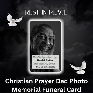 Tarjeta funeraria conmemorativa de fotos de la ora
