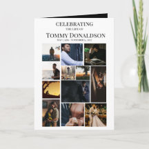 Tarjeta funeraria de 12 Collages de fotos