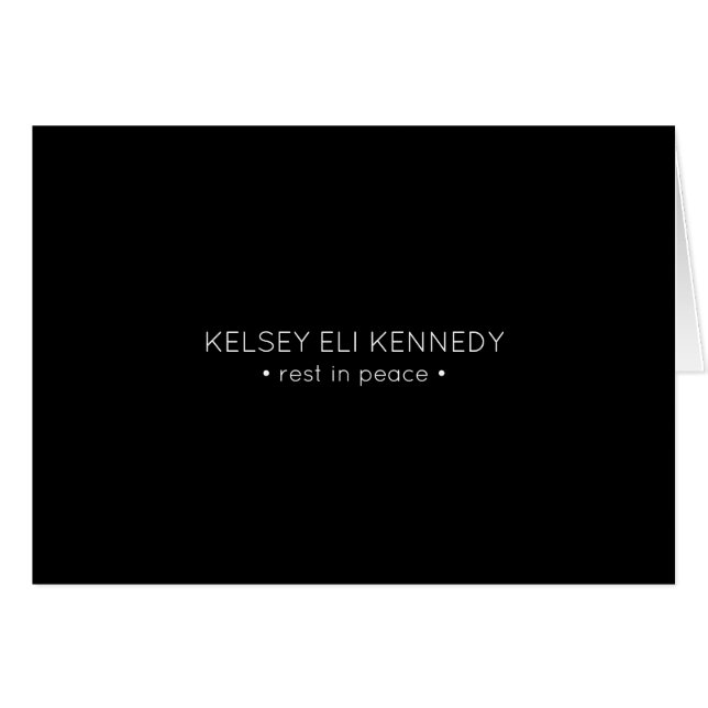 tarjeta funeraria de descanso en paz (Anverso (Horizontal))