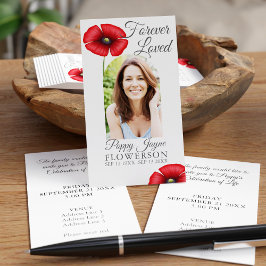 Tarjeta funeraria de recuerdo de la foto de la ama