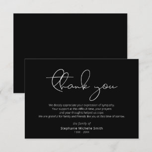 Tarjeta funeraria gracias a la simpatía de escritu