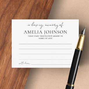 Tarjeta funeraria Minimalista "In Love Memory"