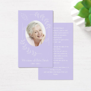 Tarjeta funeraria moderna Boho Lavender Purple Pho
