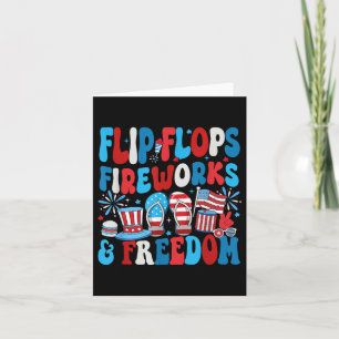 Tarjeta Funerarios Flip Flops Fuegos artificiales Y Libert