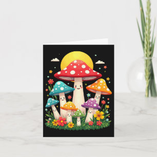 Tarjeta Funguitos de hongos de hongos de hongos florales d