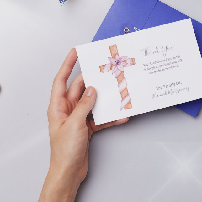 Tarjeta funicular Flower Cross Photo Sympathy (Subido por el creador)