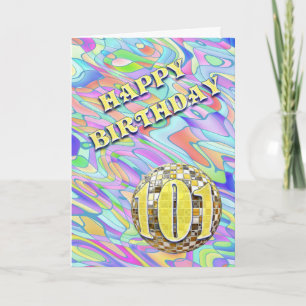 Tarjeta Funky abstract 101 cumpleaños