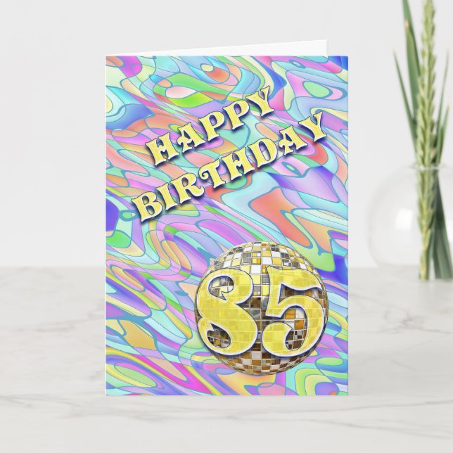 Tarjeta Funky abstract 85 cumpleaños (Anverso)