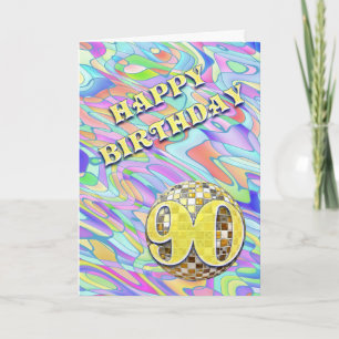 Tarjeta Funky abstract 90 cumpleaños