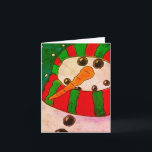 Tarjeta Funky Abstract Snowman<br><div class="desc">¡Mi divertida pintura abstracta de un muñeco de nieve hace de esta carta de Navidades una obra de arte!</div>