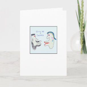 Tarjeta Funky Give Us a Smooch Ilustración Besándose