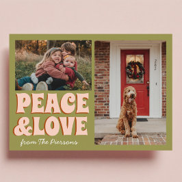 Tarjeta Funky Green Pink Funny Cute Photo Navidades