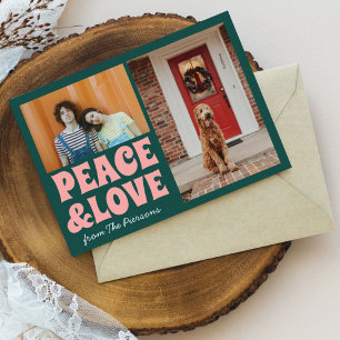 Tarjeta Funky Green Pink Funny Cute Photo Navidades