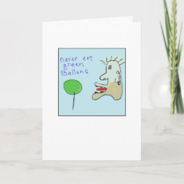 Tarjeta Funky Illustrated Green Balloons