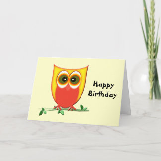 Tarjeta Funky Owl Birthday Greet Card