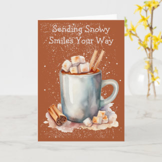 Tarjeta Funky Snowflake Hot Chocolate Winter Card