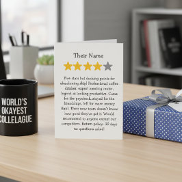 Tarjeta Funning leaving co worker 4 stars