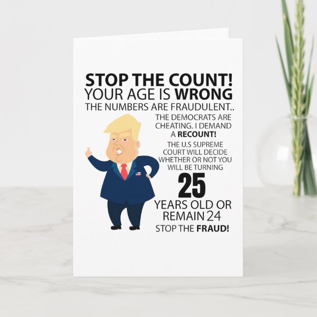 Tarjeta Funny 25th Year Birthday Present Happy Birth year (Anverso)