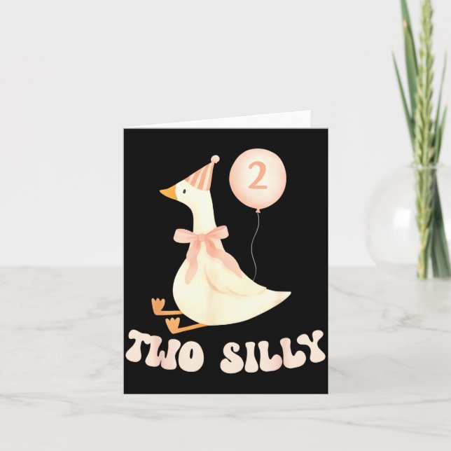 Tarjeta Funny 2nd Birthday Two Silly Goose 2 Year Old Birt (Anverso)