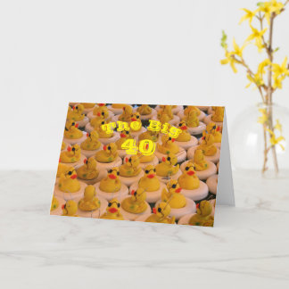Tarjeta Funny 40 cumpleaños de Guay Yellow Rubber Ducks