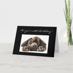 Tarjeta Funny 40 cumpleaños, Labrador Recuperador