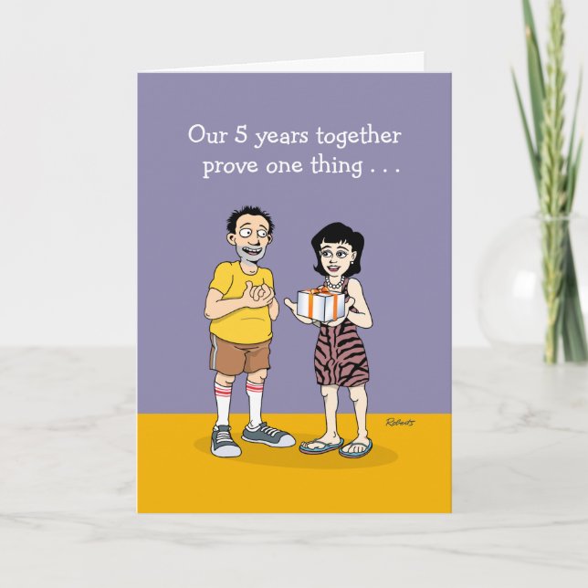 Tarjeta Funny 5º aniversario (Anverso)