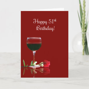 Tarjeta Funny 51st Wine Themed Happy Birthday Card