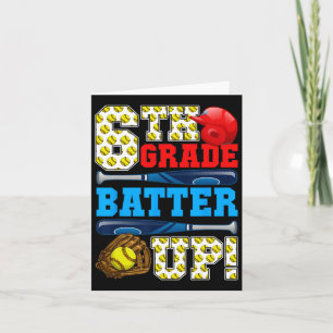 Tarjeta Funny 6º Grado Batter Up Softball Primer Día De Sc