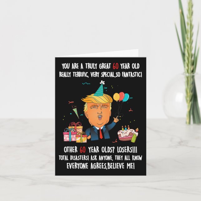 Tarjeta Funny 60 años del presidente Donald Trump B (Anverso)