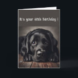 Tarjeta Funny 60th Birthday, Labrador Retriever<br><div class="desc">Gracioso cumpleaños 60,  perro triste,  acuarela original Labrador Recuperever, </div>