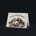 Tarjeta Funny 60th Birthday, Labrador Retriever<br><div class="desc">Funny Cumpleaños 60 ,  Triste Perro,  acuarela original Labrador Recuperever,  con un blanco dentro</div>