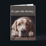 Tarjeta Funny 60th Birthday, Labrador Retriever<br><div class="desc">Gracioso cumpleaños 60,  perro triste,  acuarela original Labrador Recuperever, </div>