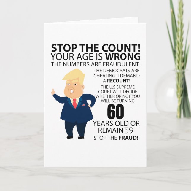 Tarjeta Funny 60th Year Birthday Present Happy Birth year (Anverso)