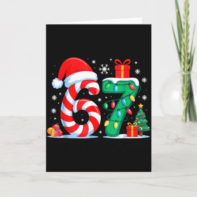 Tarjeta Funny 67 Christmas 6 7 Six Seven Meme 6 7 Matching (Anverso)