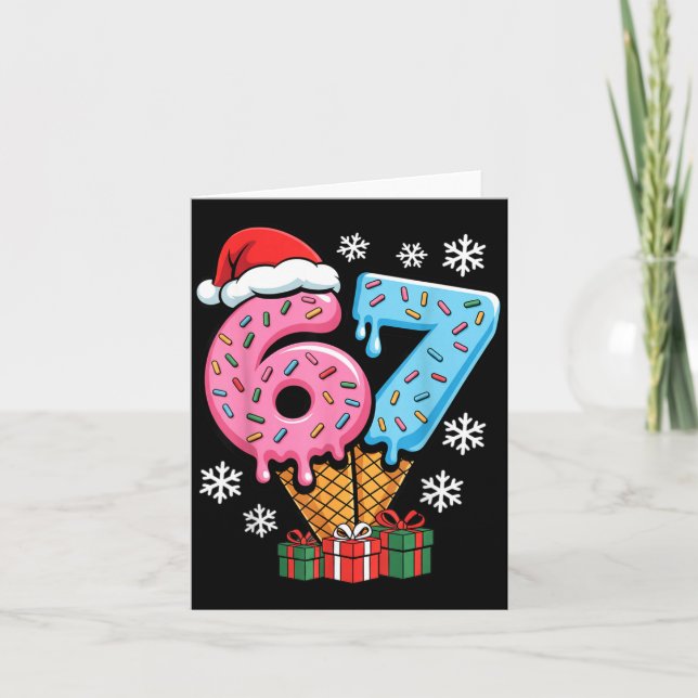 Tarjeta Funny 67 Christmas Meme Ice Cream 67  (Anverso)