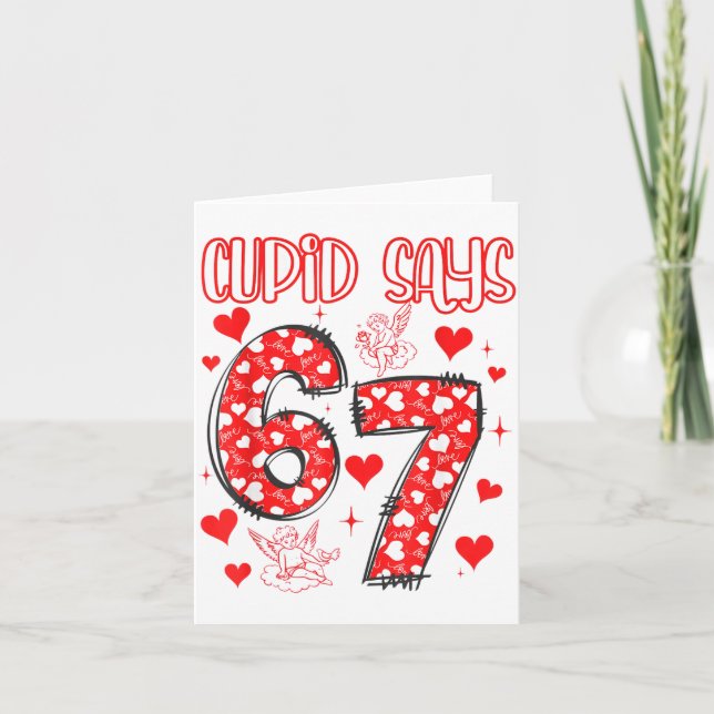 Tarjeta Funny 67 Cud Says 67 Valentine Couple Matching Six (Anverso)