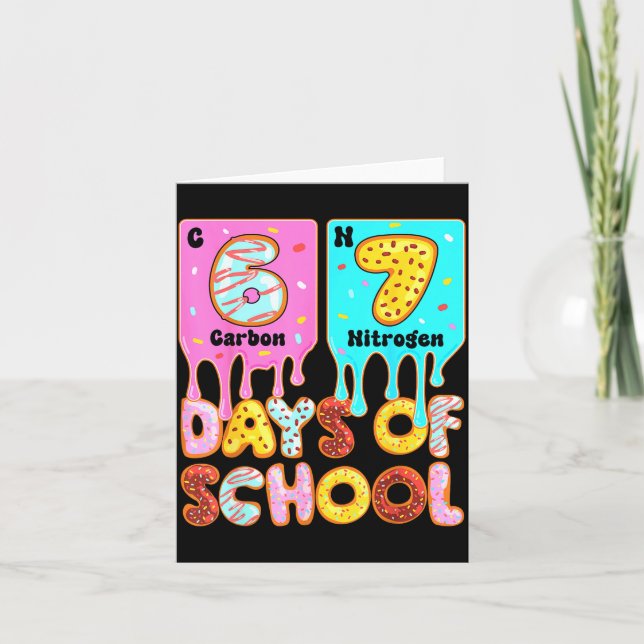 Tarjeta Funny 67 Days Of School Meme Periodic Table Drip G (Anverso)